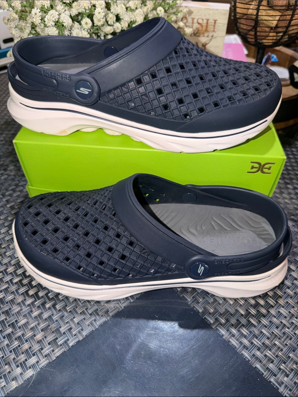 Skechers Men’s Navy and White Slip-On Clog